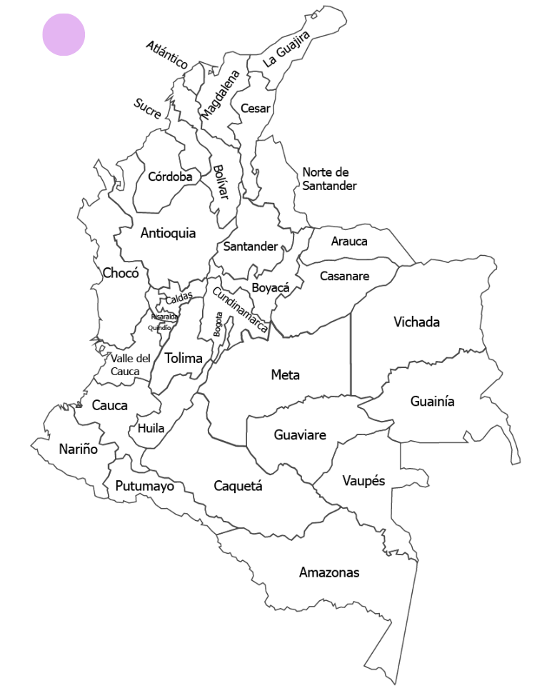 Mapa de Colombia con la ubicación de San Andrés y Providencia resaltada